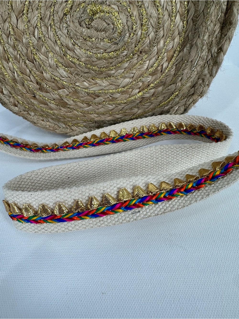 ZOI By Mufubu 100% Hand Crafted Round Woven Jute Beaded Crossbody Hand Bag NWT - Picture 7 of 16